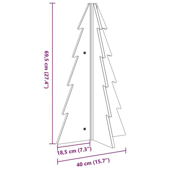 Sapin de Noël en Bois Naturel Pin Brut Décoration DIY Intérieur 69,5 cm – ComfortXL Outdoor Living - Image 8