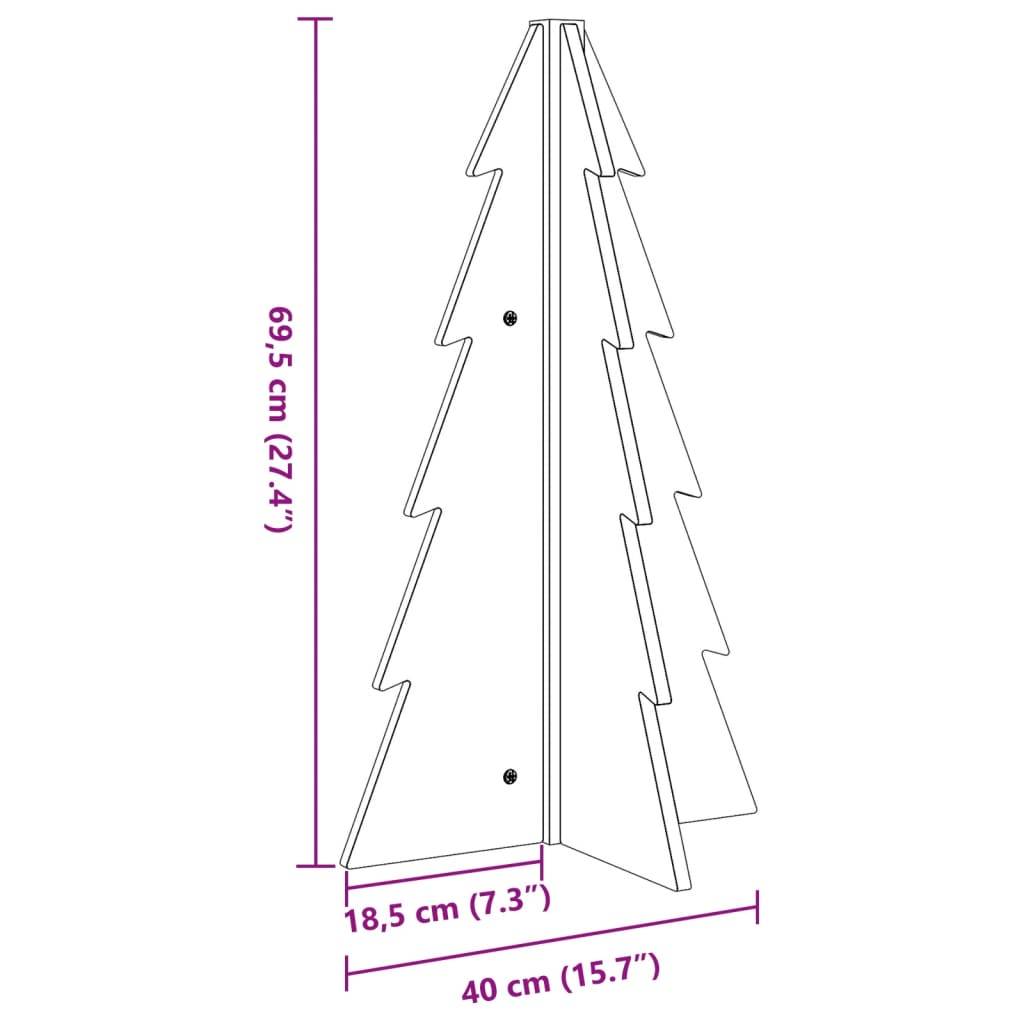 Sapin de Noël en Bois Naturel Pin Brut Décoration DIY Intérieur 69,5 cm – ComfortXL Outdoor Living - Image 8