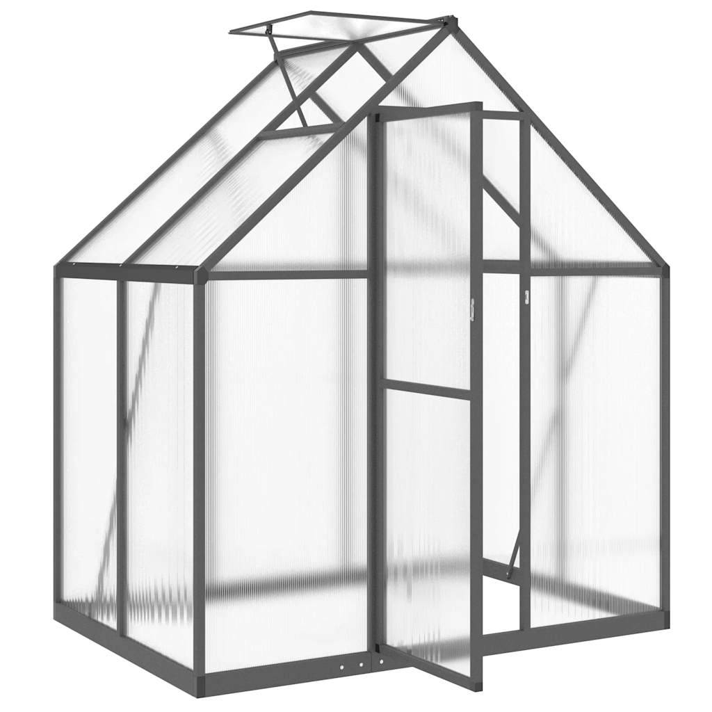 ComfortXL - Serre de Jardin Polycarbonate Aluminium Protection Hivernage 1,93m² Anthracite - ComfortXL Outdoor Living - Image 6