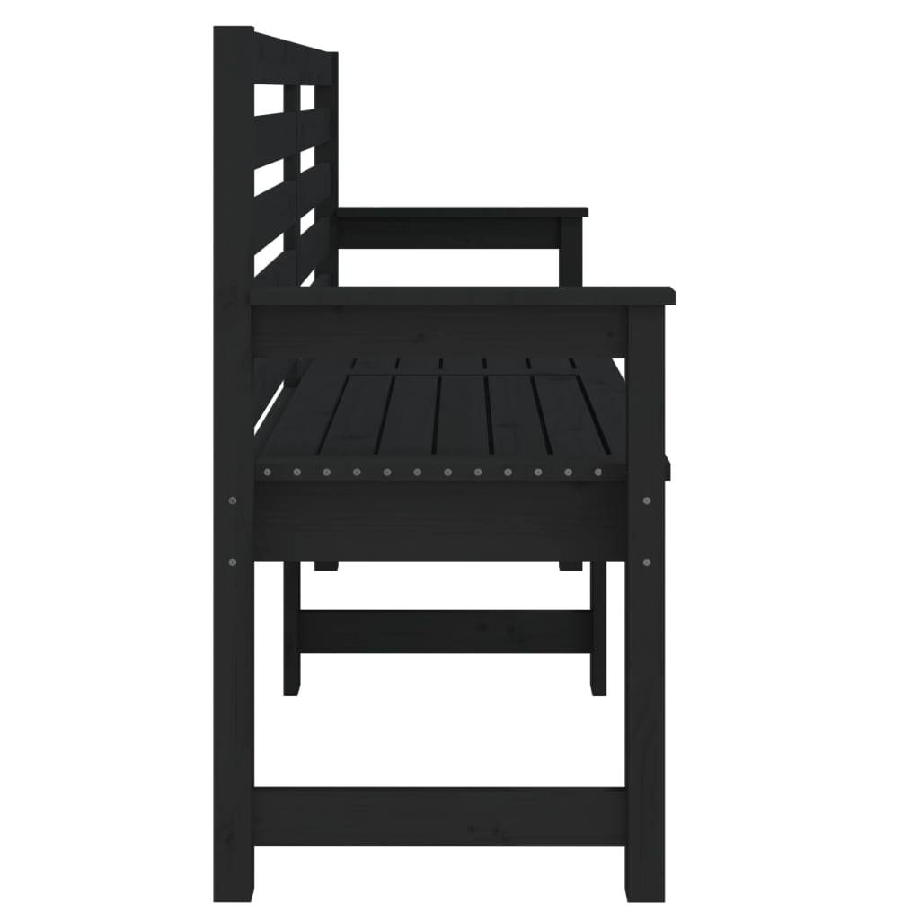 Maison Chic - Banc de jardin - Banc d'extérieur - Banquette noir 159,5x48x91,5 cm bois massif de pin - Imagen 5