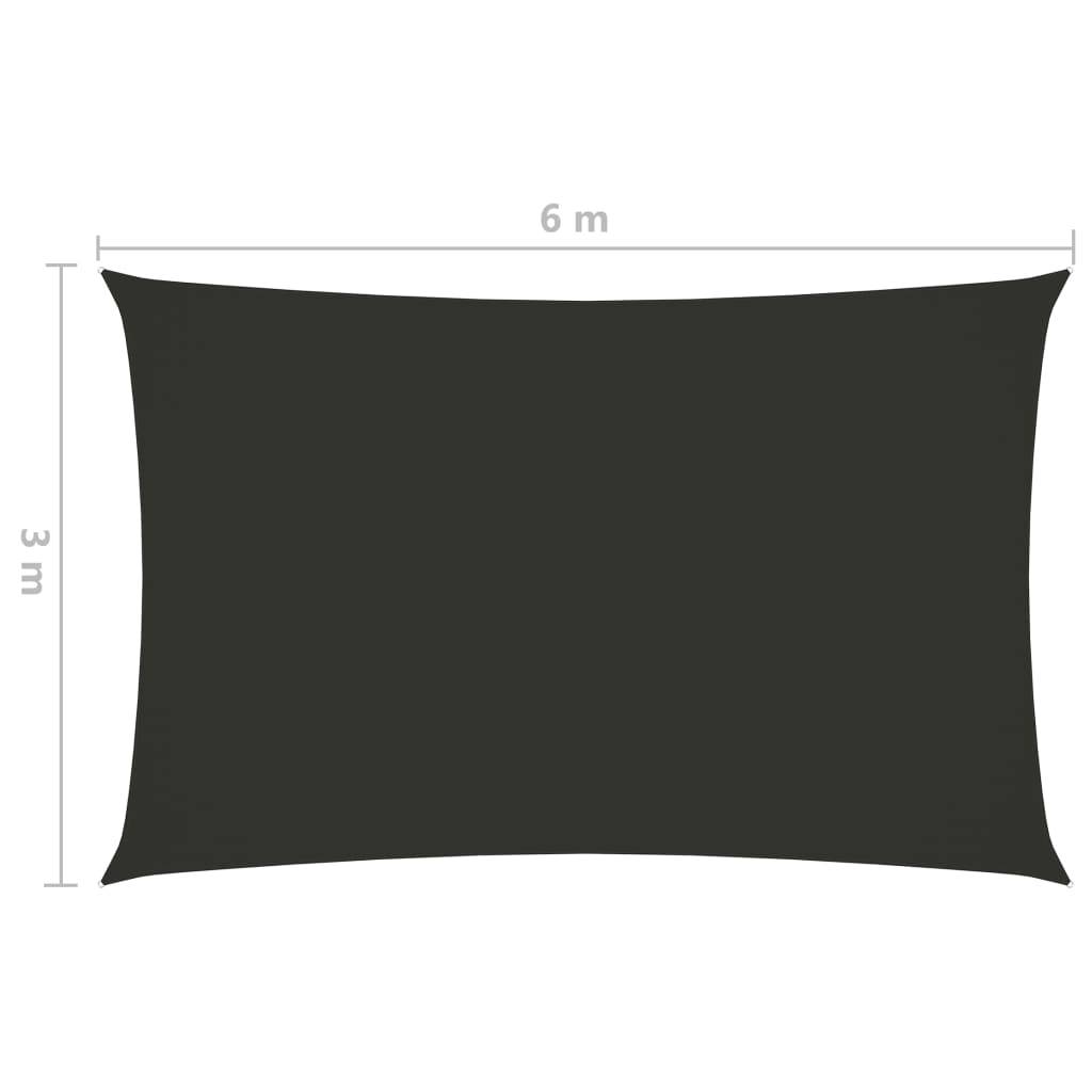 Helloshop26 - Voile toile d'ombrage parasol tissu oxford rectangulaire 3 x 6 m anthracite - Imagen 3