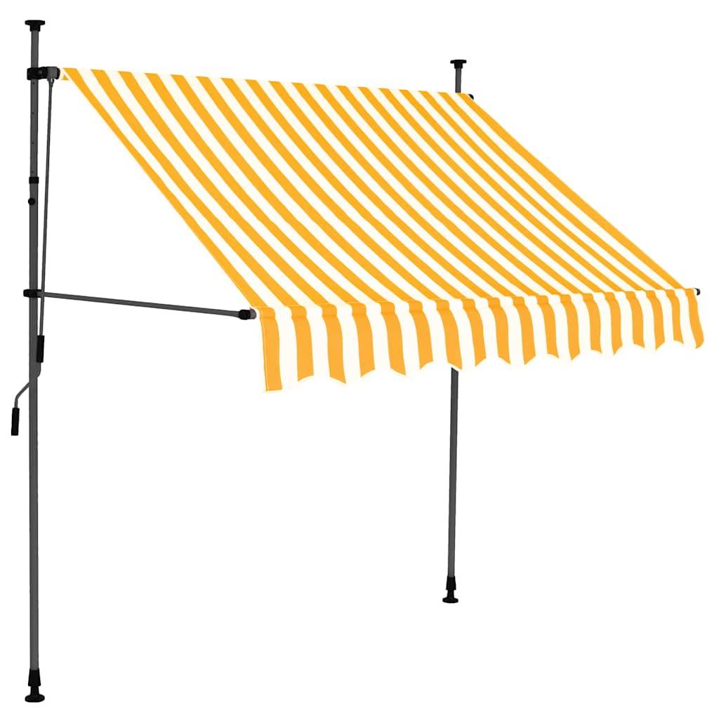 ComfortXL - Store de Fenêtre LED Solaire sans Perçage Manuel Rétractable Protection UV Rayé Orange Blanc 100x120 cm – ComfortXL Outdoor Living - Image 2
