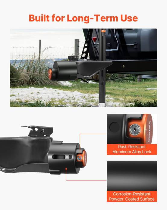 VEVOR Antivol attelage remorque, compatible 58.6mm. Verrou robuste, 3 clés, anticorrosion. Haute sécurité. - Image 5