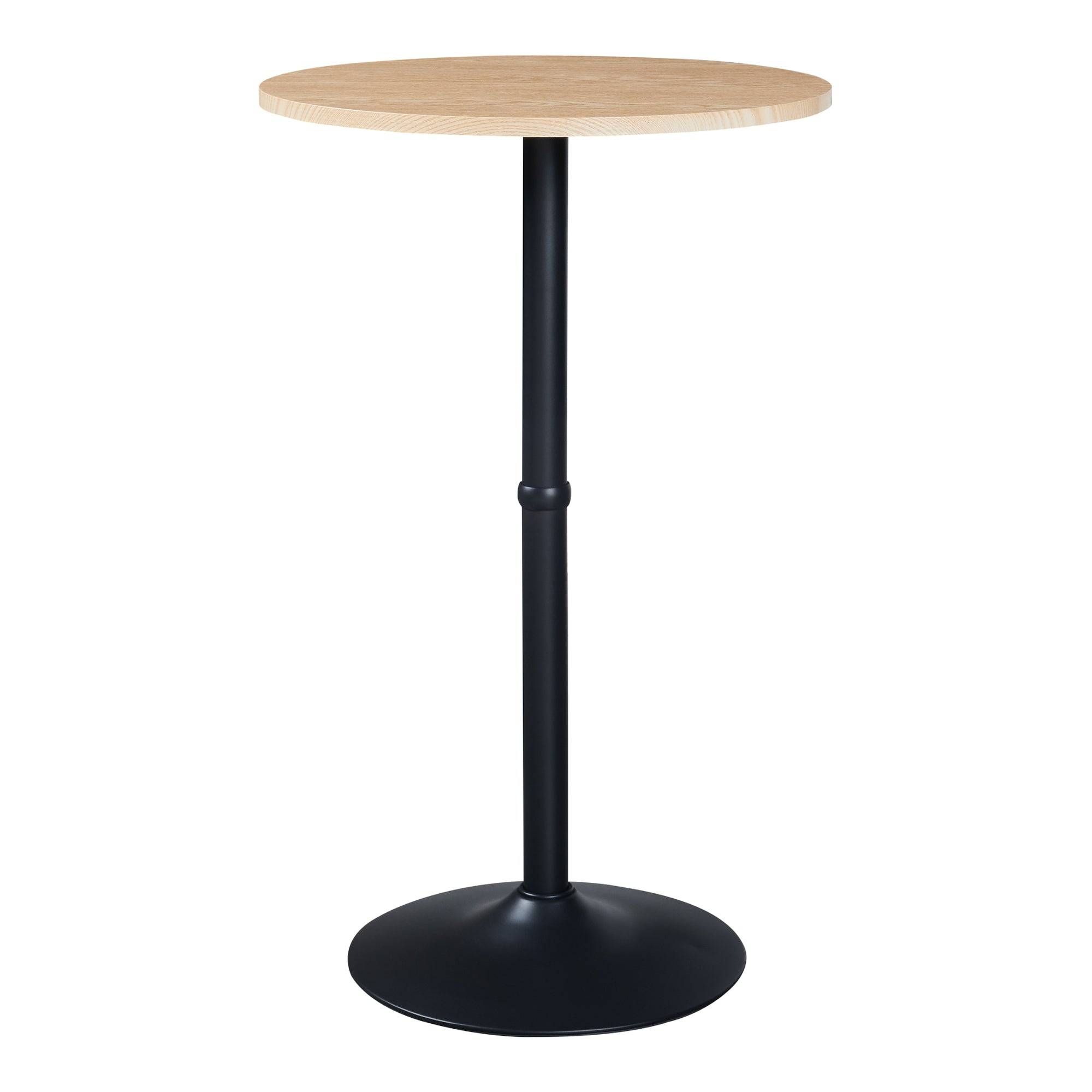 Table haute ronde 100 x 60 cm acier MDF noir - Image 1