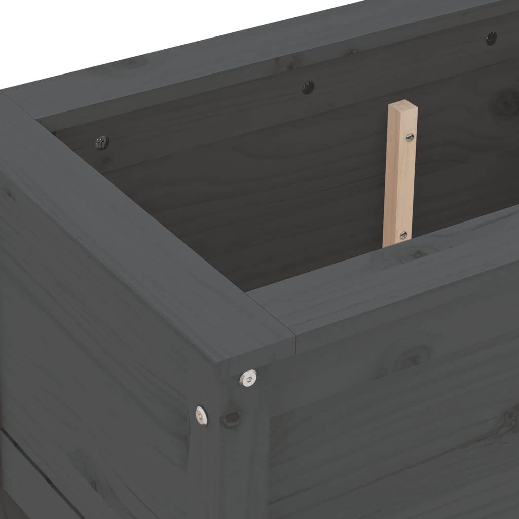 Maison Chic - Jardinière - Pot De Fleurs - Bac à Fleurs gris 82,5x40x39 cm bois massif de pin - Imagen 7