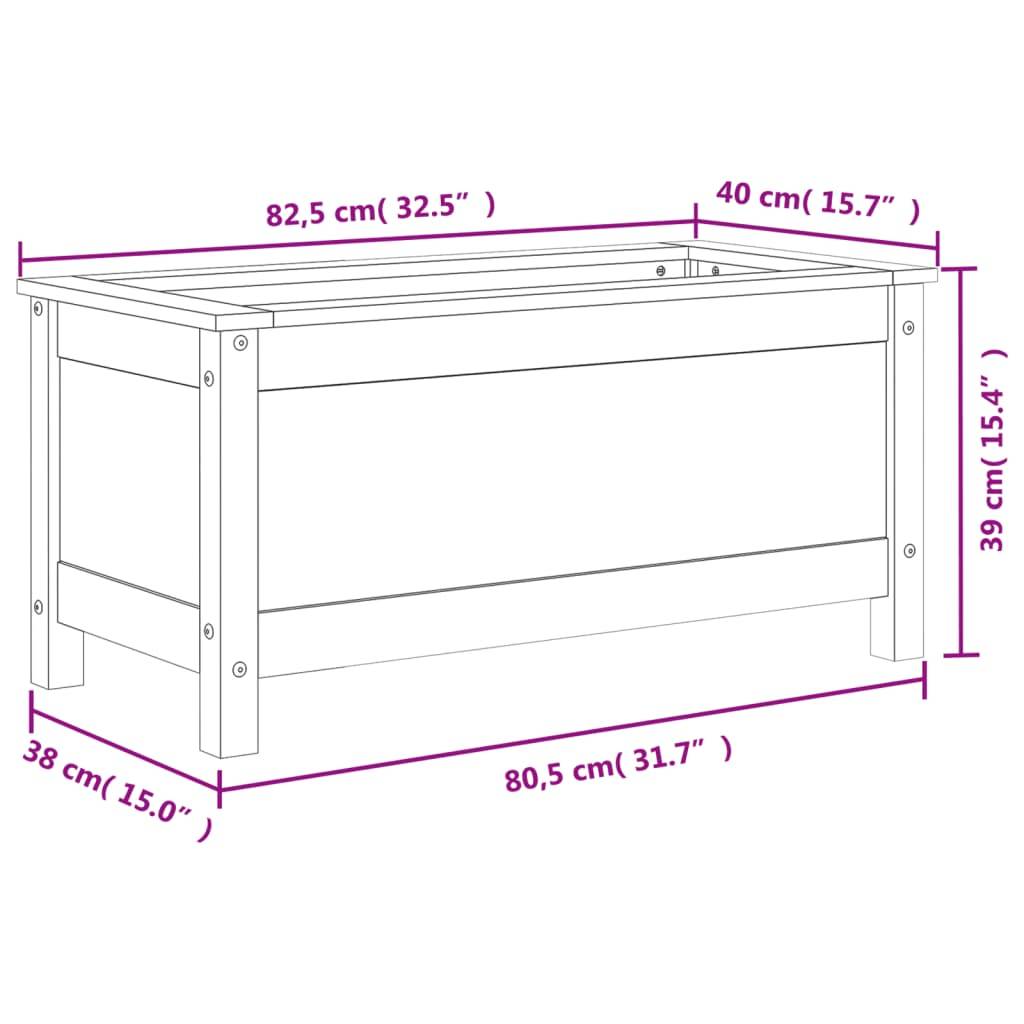 Maison Chic - Jardinière - Pot De Fleurs - Bac à Fleurs gris 82,5x40x39 cm bois massif de pin - Imagen 9