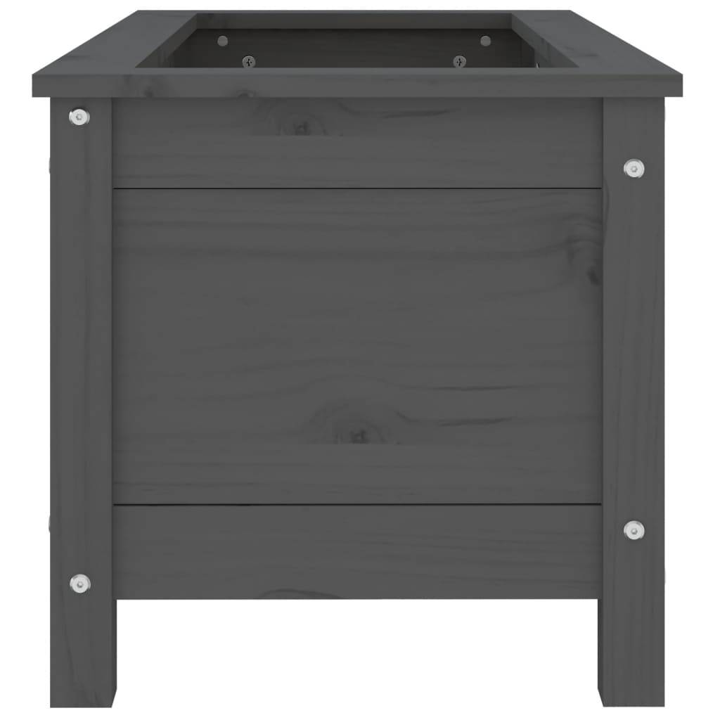 Maison Chic - Jardinière - Pot De Fleurs - Bac à Fleurs gris 82,5x40x39 cm bois massif de pin - Imagen 6