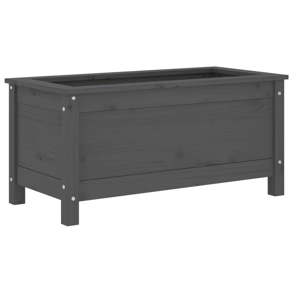 Maison Chic - Jardinière - Pot De Fleurs - Bac à Fleurs gris 82,5x40x39 cm bois massif de pin - Imagen 1