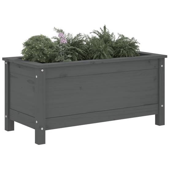 Maison Chic - Jardinière - Pot De Fleurs - Bac à Fleurs gris 82,5x40x39 cm bois massif de pin - Imagen 3