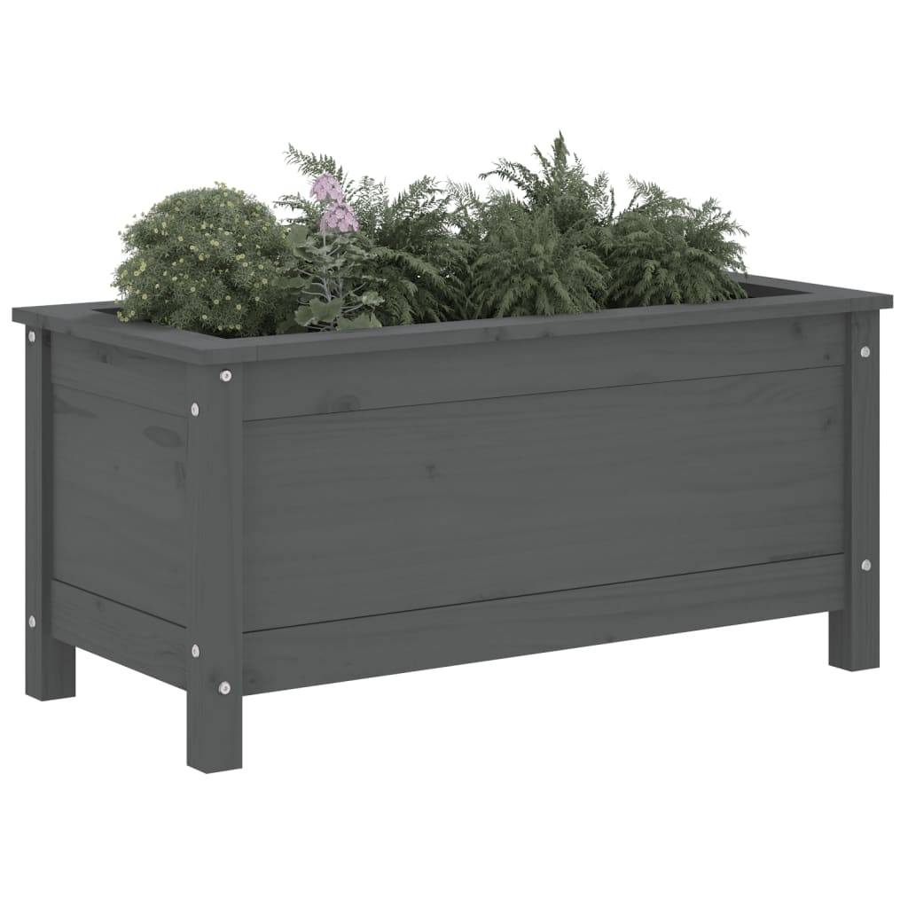 Maison Chic - Jardinière - Pot De Fleurs - Bac à Fleurs gris 82,5x40x39 cm bois massif de pin - Imagen 3