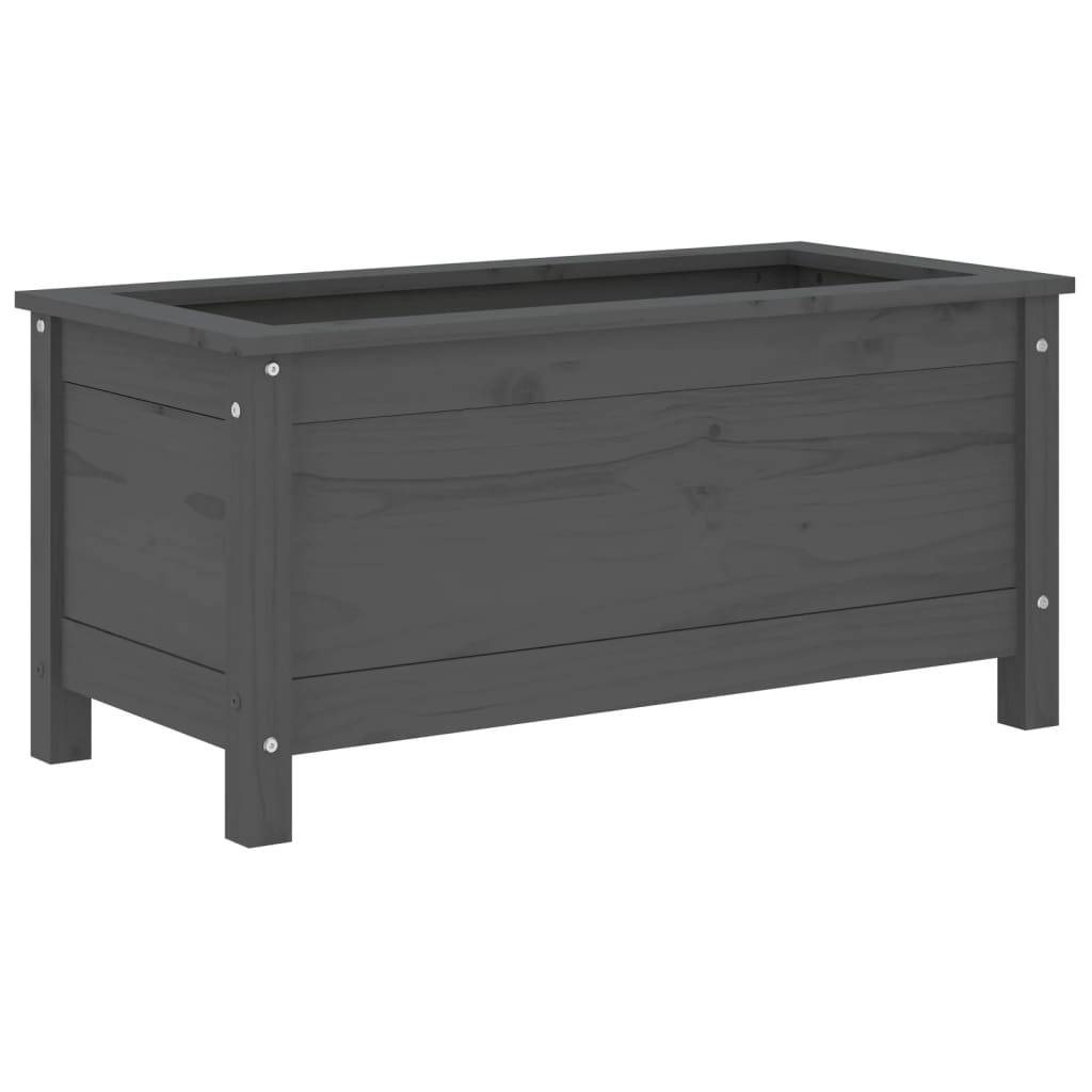 Maison Chic - Jardinière - Pot De Fleurs - Bac à Fleurs gris 82,5x40x39 cm bois massif de pin - Imagen 4