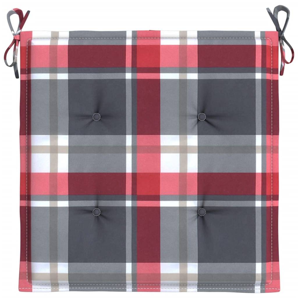 Lot de 6 Coussins de chaise de jardin carreaux rouges 40x40x3cm P142 - Image 6