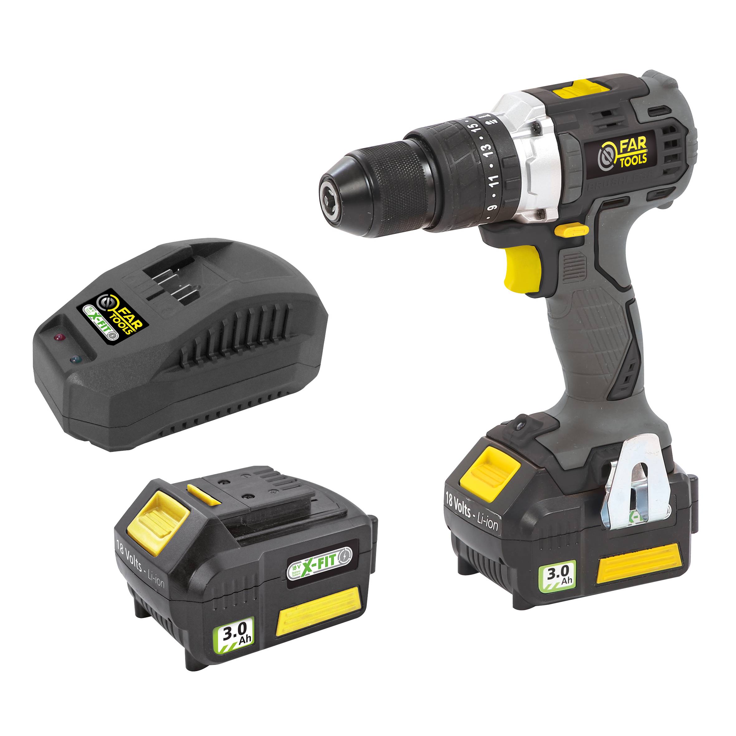 XFB-IMPACT2 Perceuse percu BRUSHLESS 18V 2x3,0Ah FARTOOLS - Imagen 3