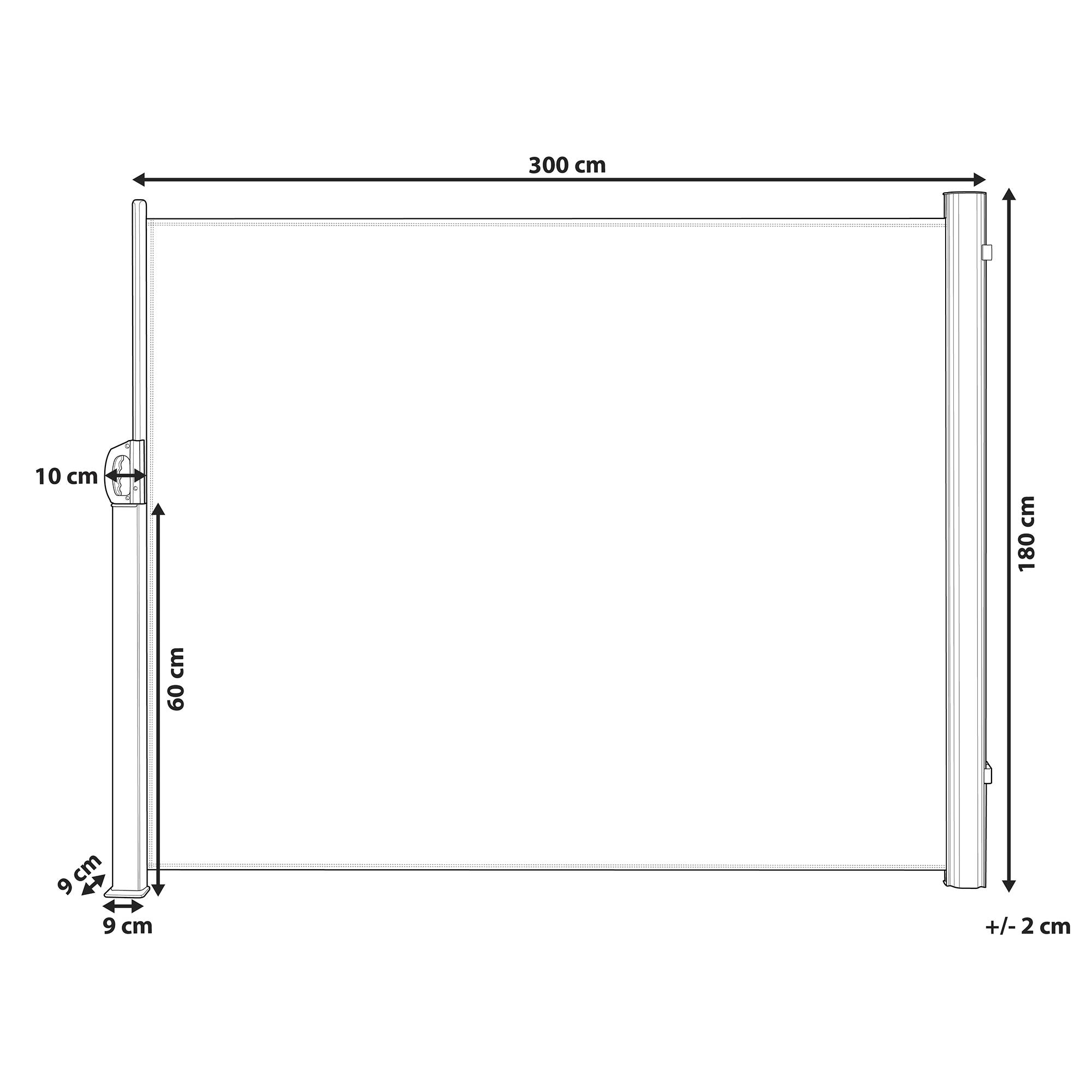 Beliani - Auvent de Jardin Latéral Rétractable 180 x 300 cm En Polyester Beige Pour Votre Espace Extérieur Jardin ou Terrasse Dorio Beliani - Imagen 3