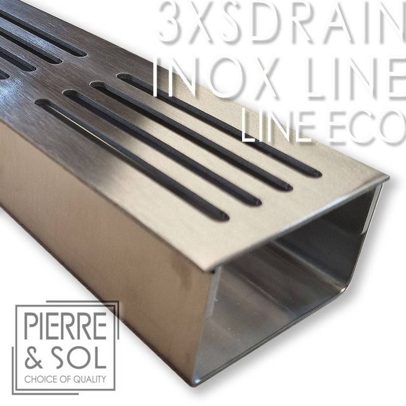 Caniveau Inox Hauteur 3,5 cm - 3XSDRAIN EASY Grille Inox Line - LINE ECO -       Élément d'angle - Image 2