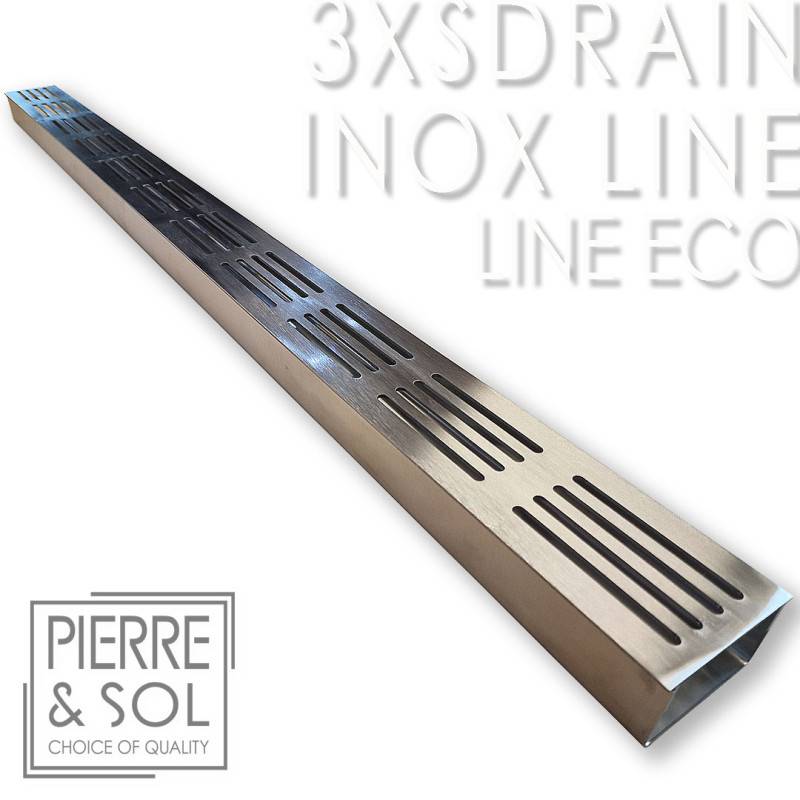 Caniveau Inox Hauteur 3,5 cm - 3XSDRAIN EASY Grille Inox Line - LINE ECO -       Élément d'angle - Image 1