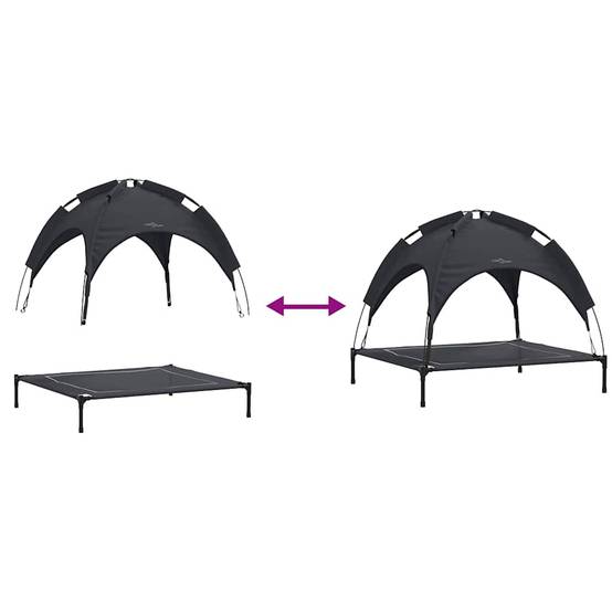 Lit surélevé pour chien en Acier Intérieur & Extérieur Noir Taille XL – ComfortXL Pet Living - Image 9