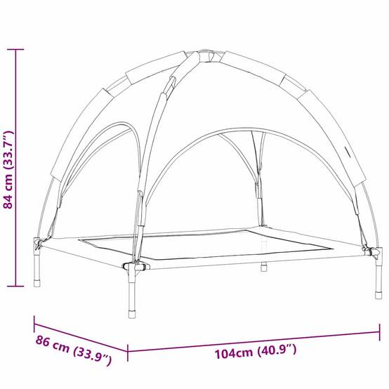 Lit surélevé pour chien en Acier Intérieur & Extérieur Noir Taille XL – ComfortXL Pet Living - Image 8