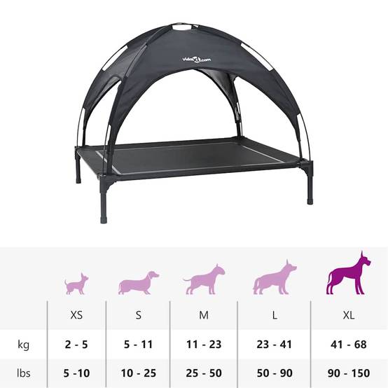 Lit surélevé pour chien en Acier Intérieur & Extérieur Noir Taille XL – ComfortXL Pet Living - Image 7