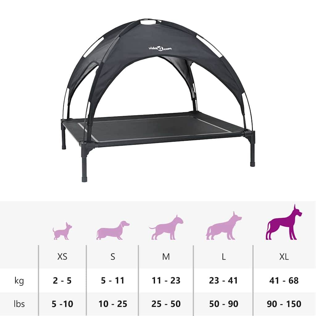 Lit surélevé pour chien en Acier Intérieur & Extérieur Noir Taille XL – ComfortXL Pet Living - Image 7