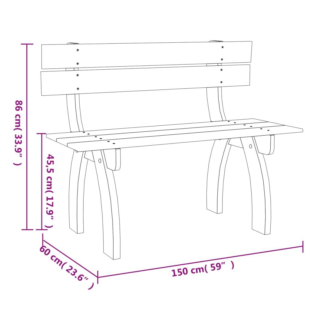 Maison Chic - Banc de jardin - Banc d'extérieur - Banquette 150 cm Bois de pin imprégné - Imagen 5