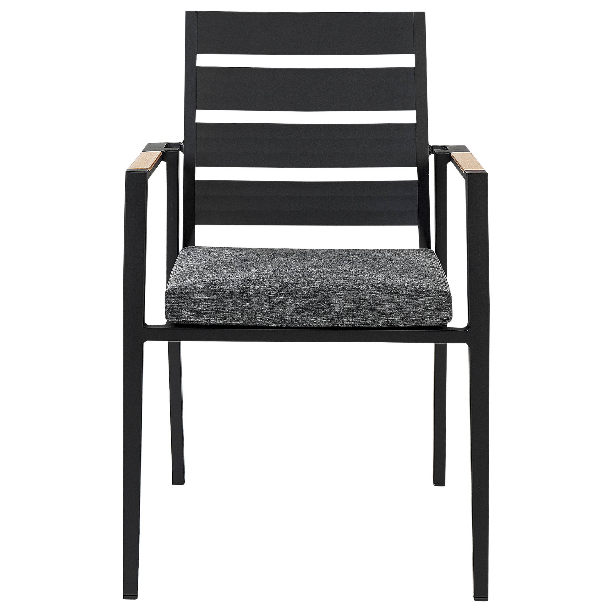 Beliani - Chaise de jardin Aluminium Noir TAVIANO - Beliani - Imagen 6