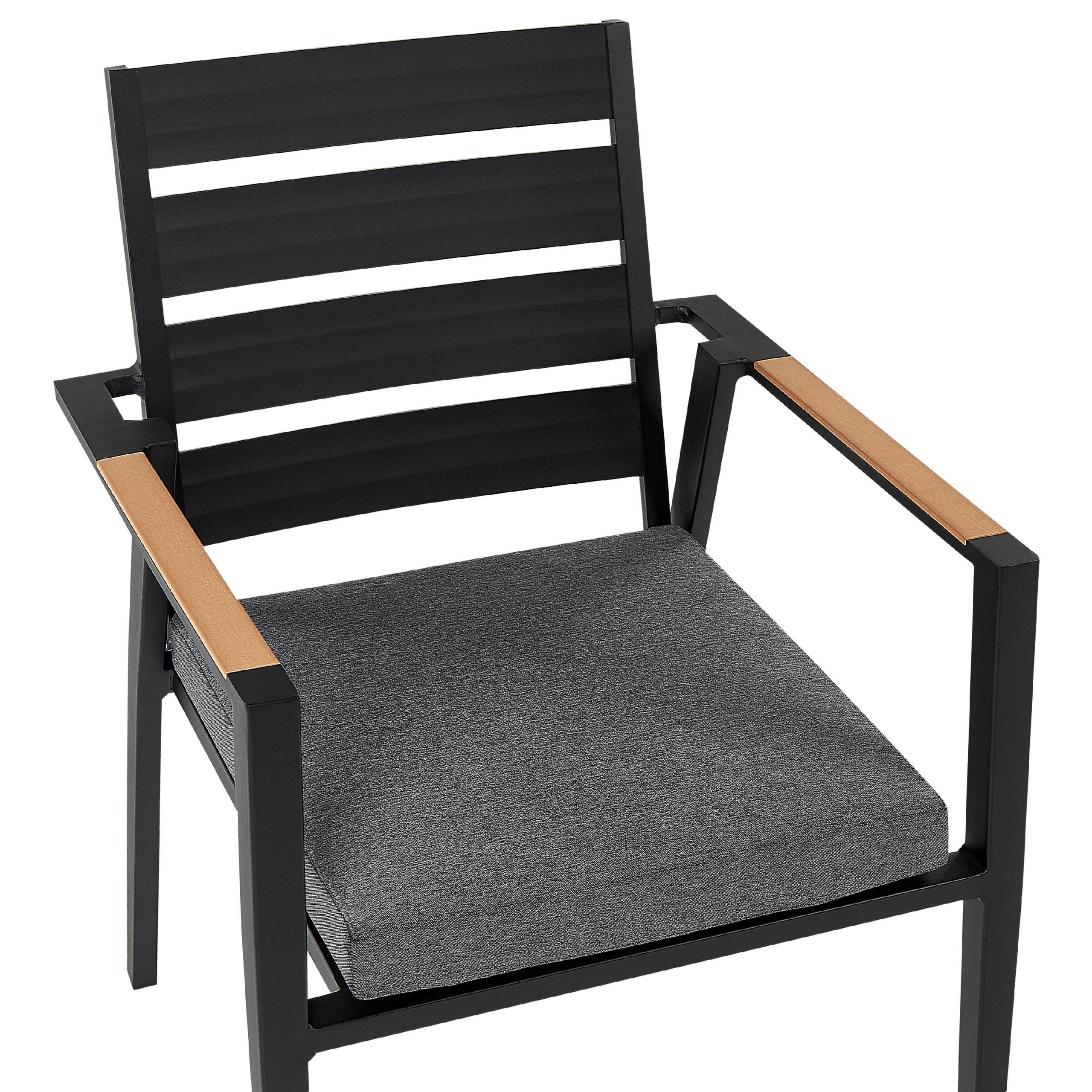 Beliani - Chaise de jardin Aluminium Noir TAVIANO - Beliani - Imagen 8