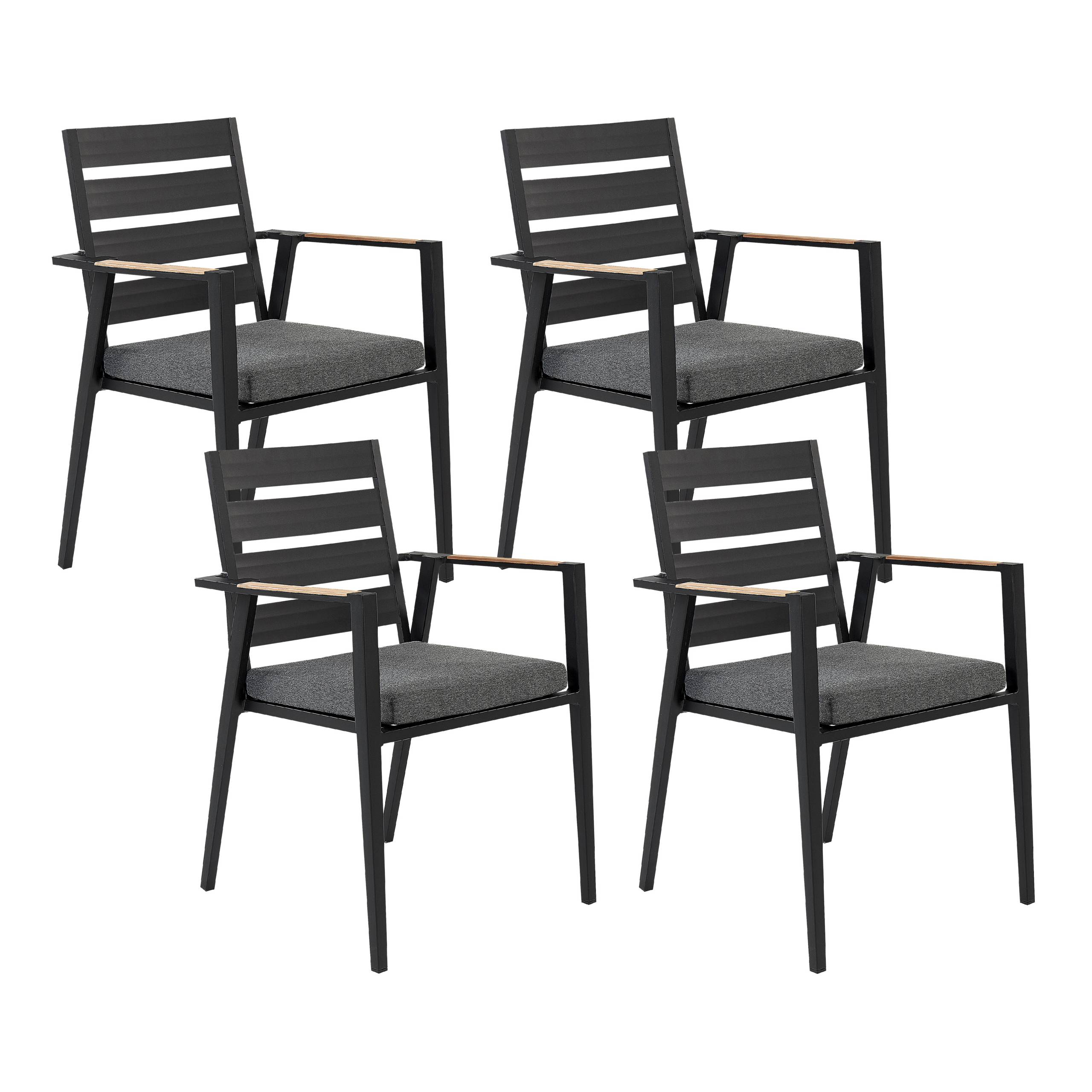 Beliani - Chaise de jardin Aluminium Noir TAVIANO - Beliani - Imagen 2