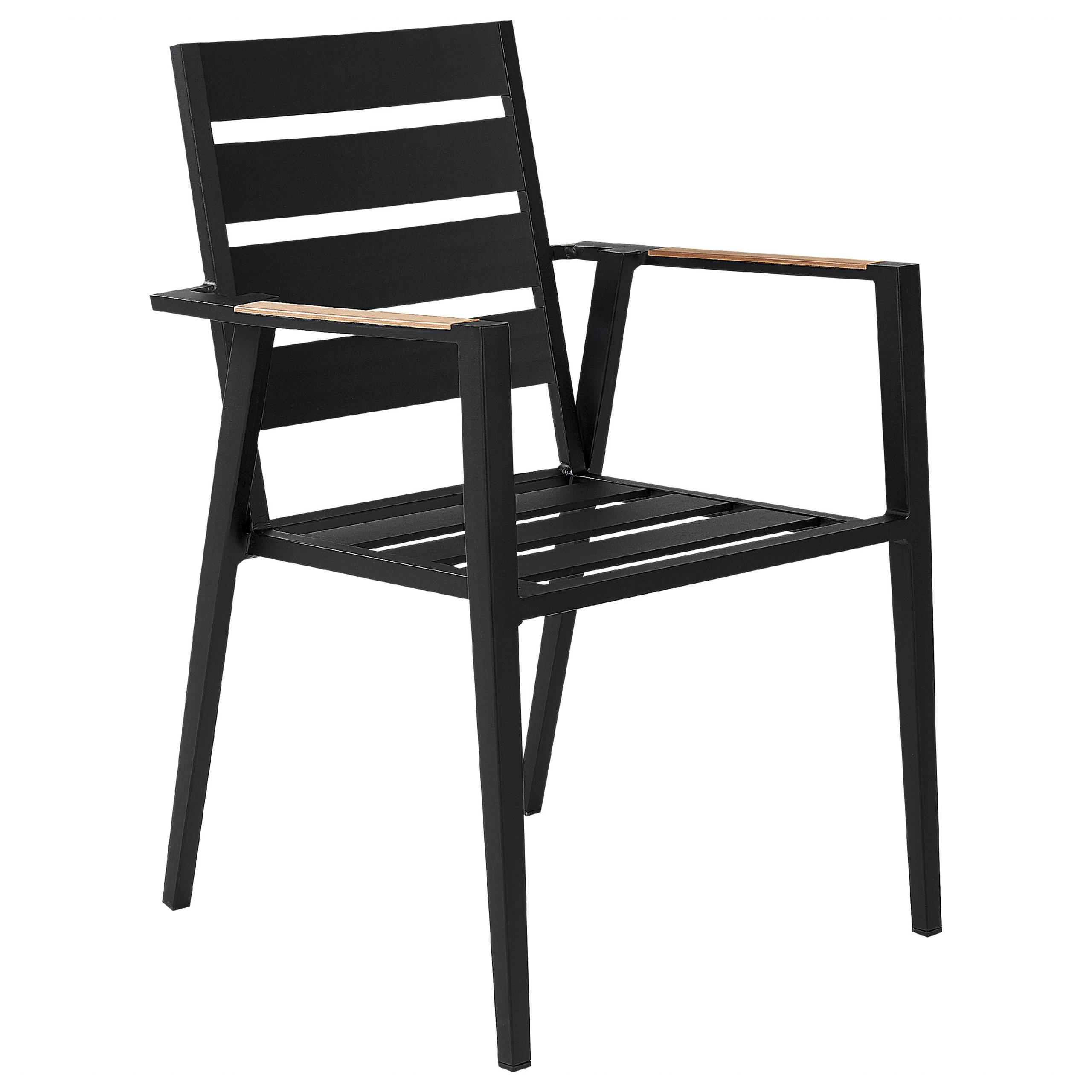 Beliani - Chaise de jardin Aluminium Noir TAVIANO - Beliani - Imagen 5