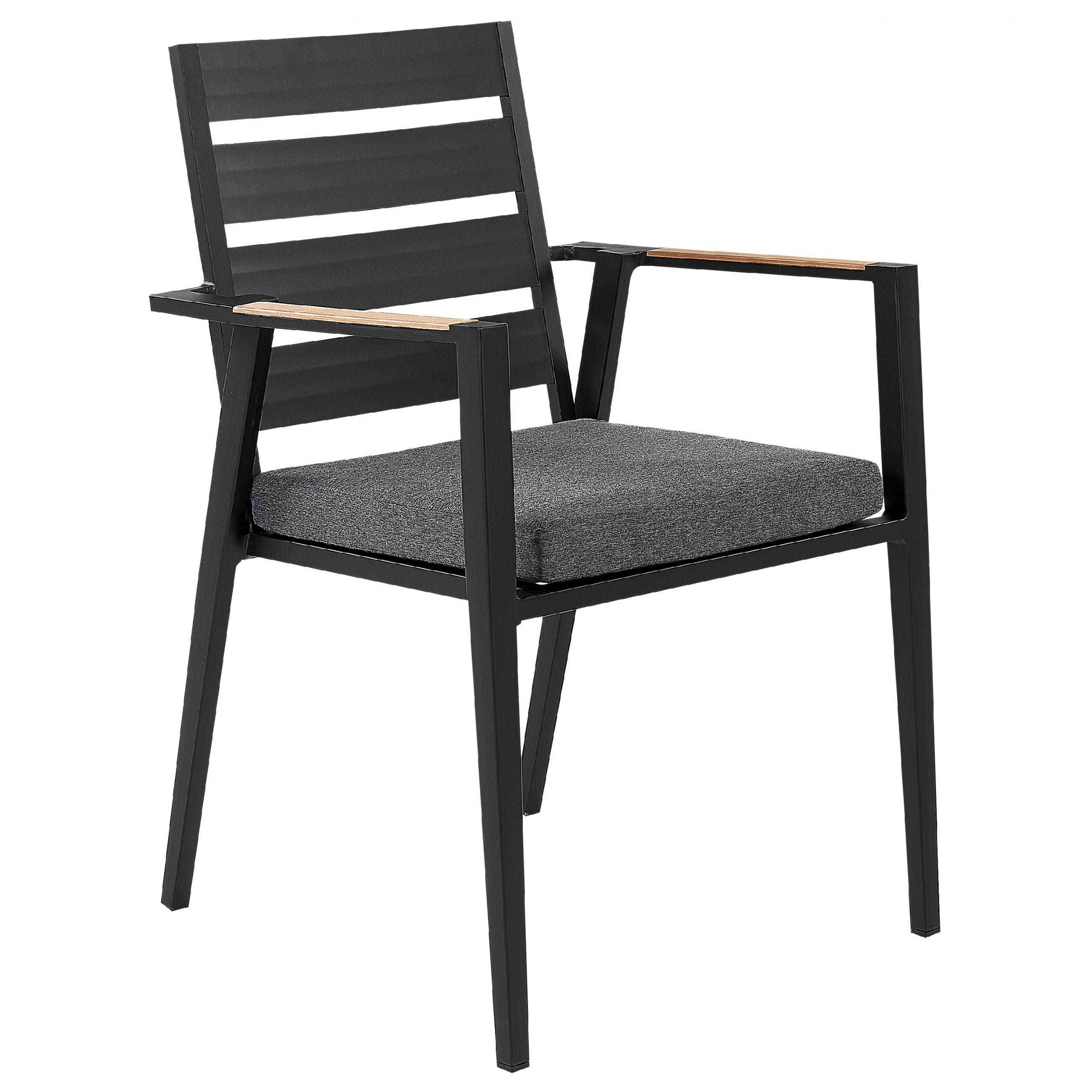 Beliani - Chaise de jardin Aluminium Noir TAVIANO - Beliani - Imagen 4