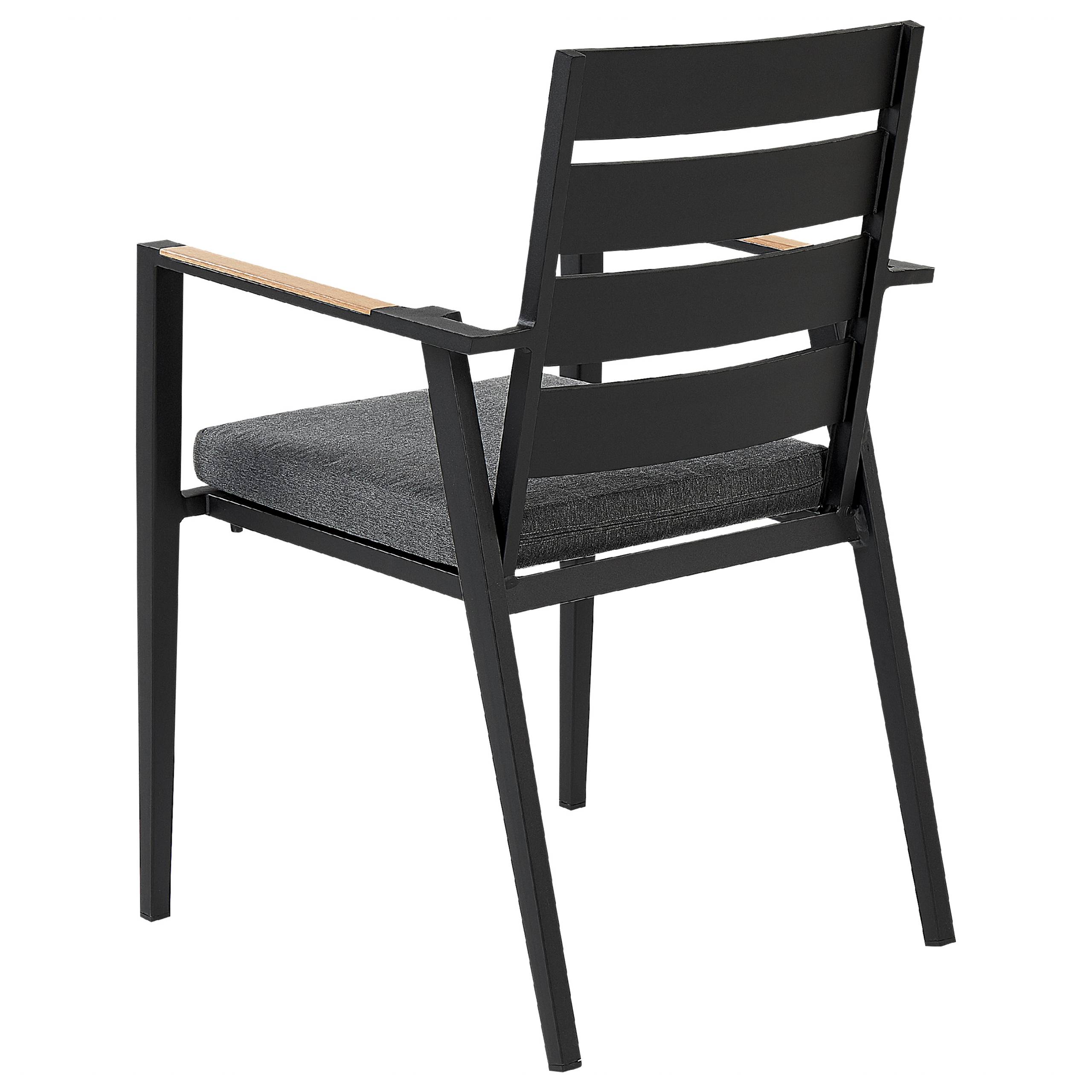 Beliani - Chaise de jardin Aluminium Noir TAVIANO - Beliani - Imagen 7