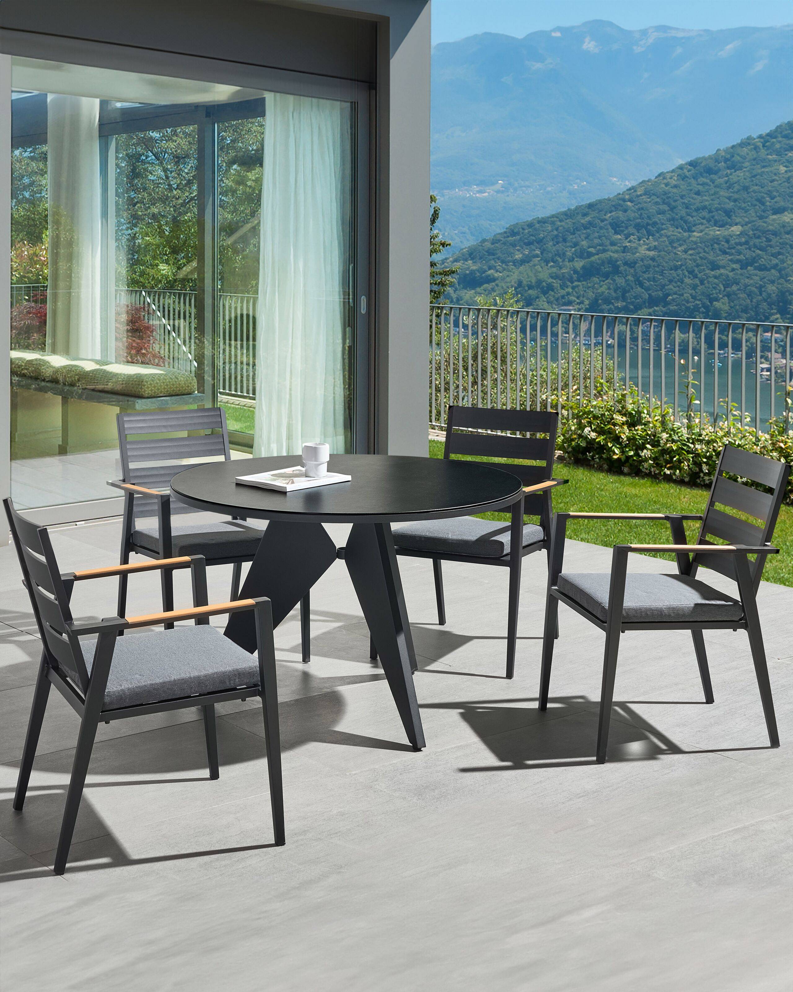 Beliani - Chaise de jardin Aluminium Noir TAVIANO - Beliani - Imagen 1