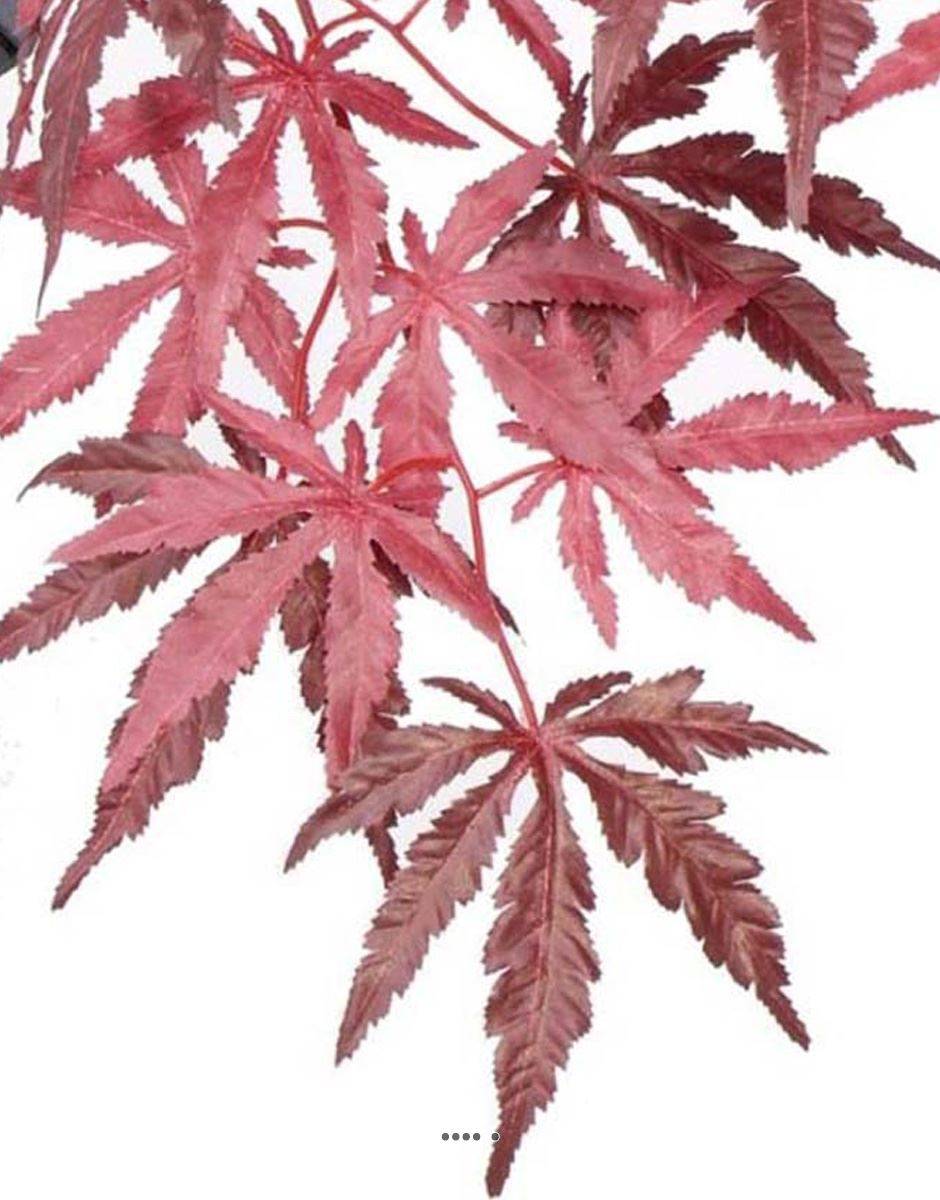 Artificielles - Branche Acer Erable factice 70cm 36 feuilles Bourgogne FEU RETARDANT - Imagen 3