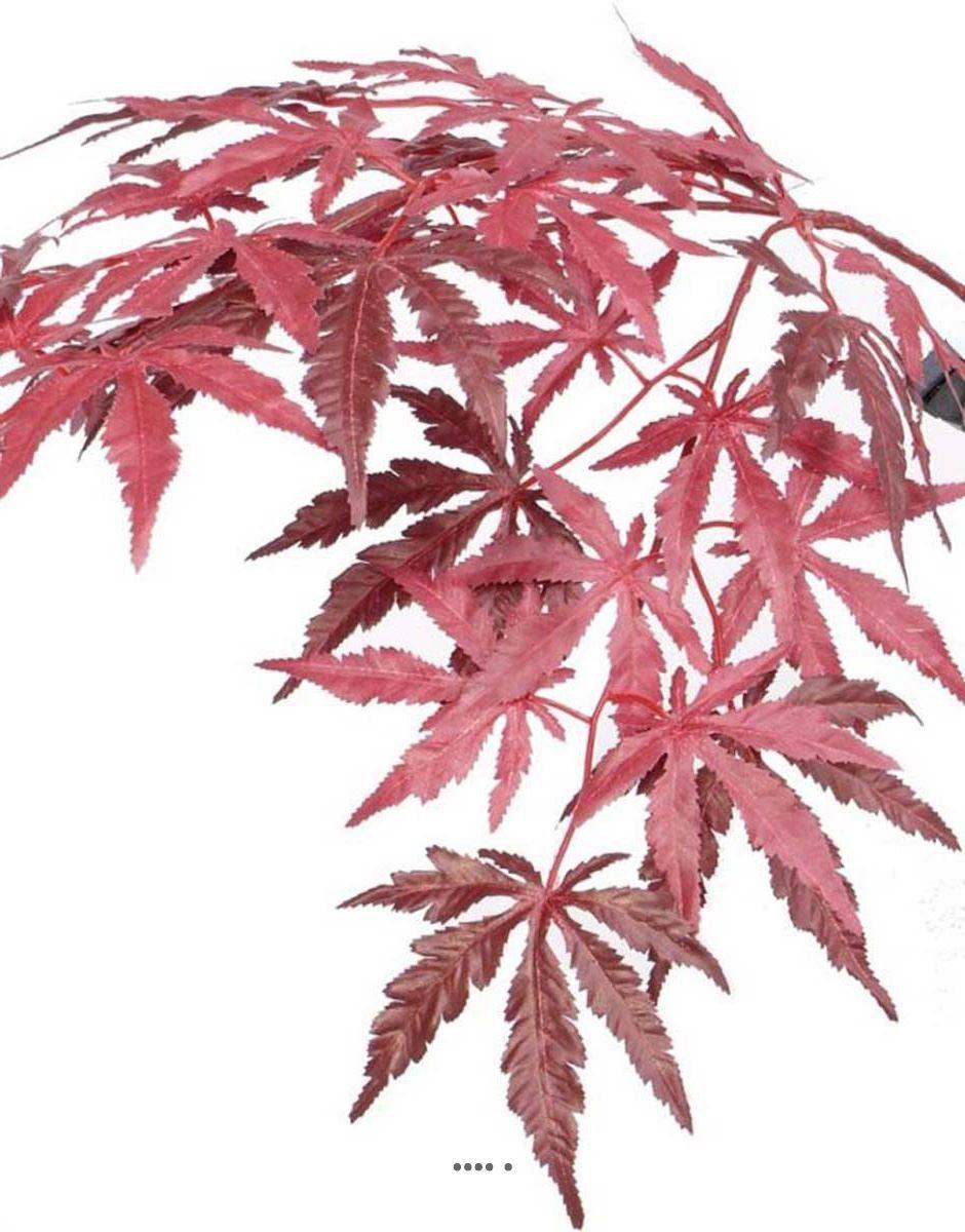 Artificielles - Branche Acer Erable factice 70cm 36 feuilles Bourgogne FEU RETARDANT - Imagen 1