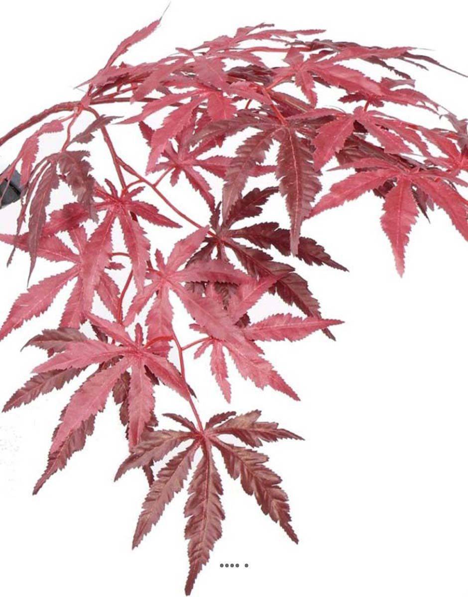 Artificielles - Branche Acer Erable factice 70cm 36 feuilles Bourgogne FEU RETARDANT - Imagen 2