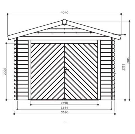 Garage traditionnel en bois 16,20 m² avec dble porte, Toiture Shingle vert - Imagen 2