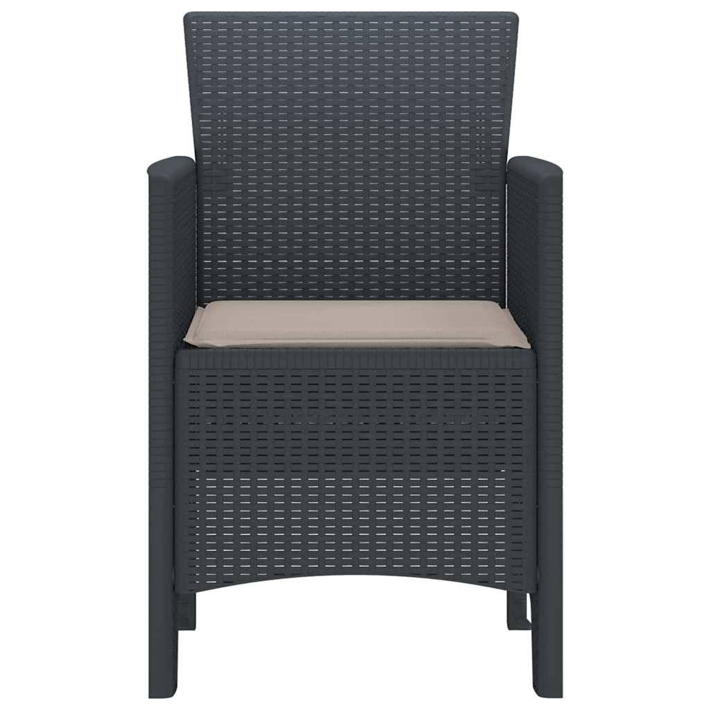 Maison Chic - Lot De 2 Chaises De Jardin - Fauteuils De Jardin Anthracite 53 x 49 x 85 cm PP - Image 6