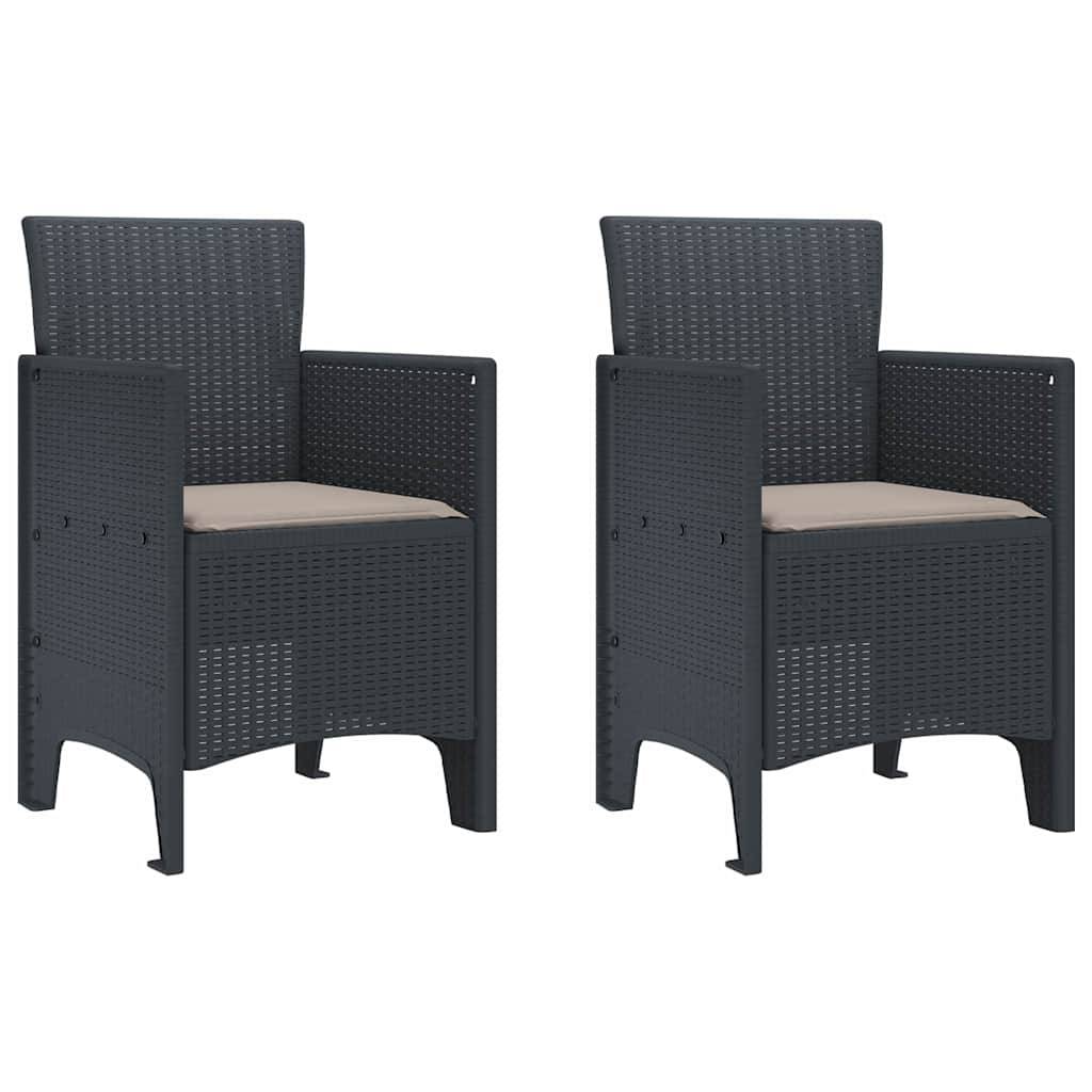 Maison Chic - Lot De 2 Chaises De Jardin - Fauteuils De Jardin Anthracite 53 x 49 x 85 cm PP - Image 1