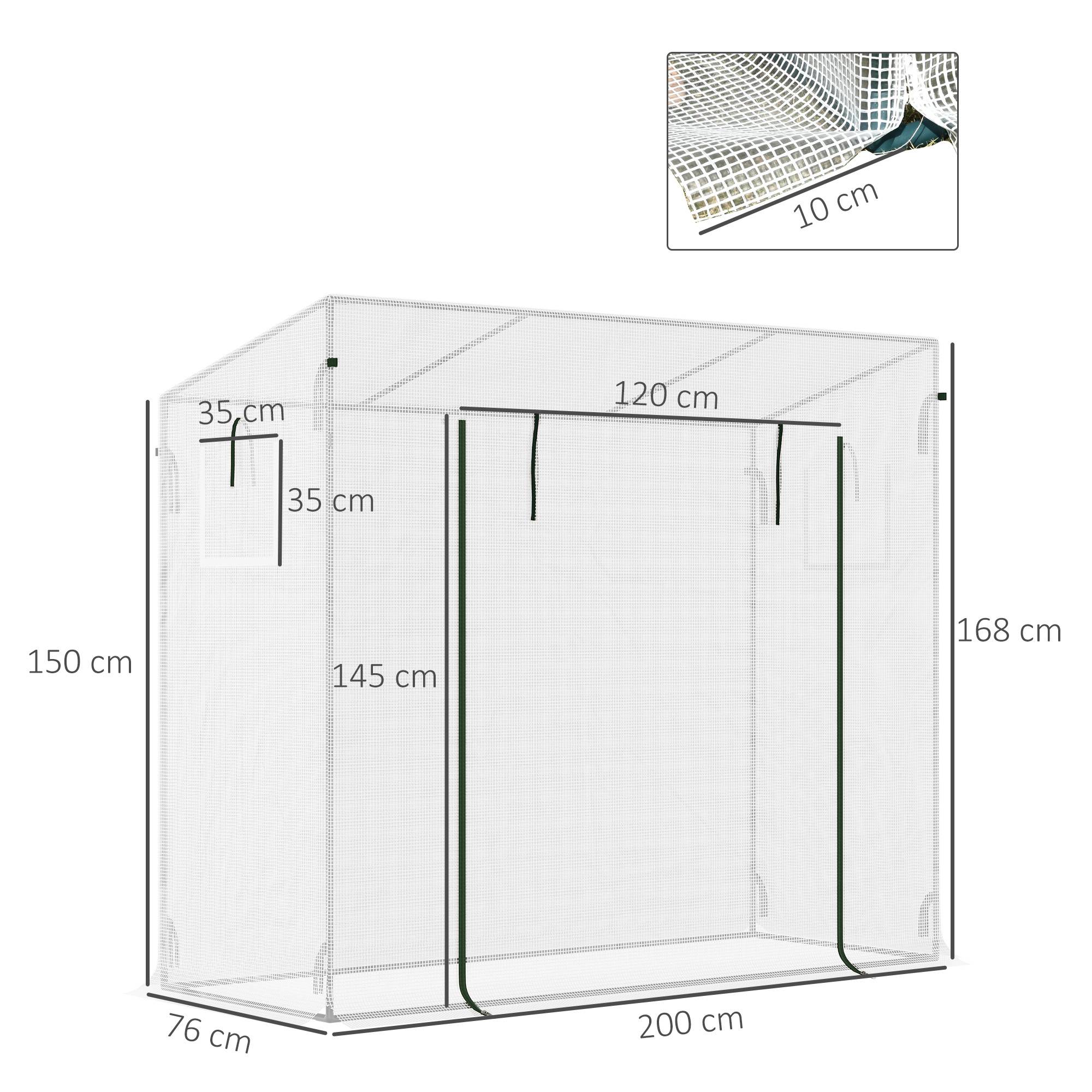 Serre de Jardin Acier pour Tomates et Fleurs avec Porte Enroulable 200x76x168 cm Blanc - ComfortXL Outdoor Living - Image 5