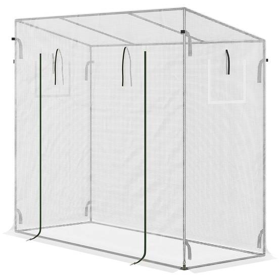 Serre de Jardin Acier pour Tomates et Fleurs avec Porte Enroulable 200x76x168 cm Blanc - ComfortXL Outdoor Living - Image 2