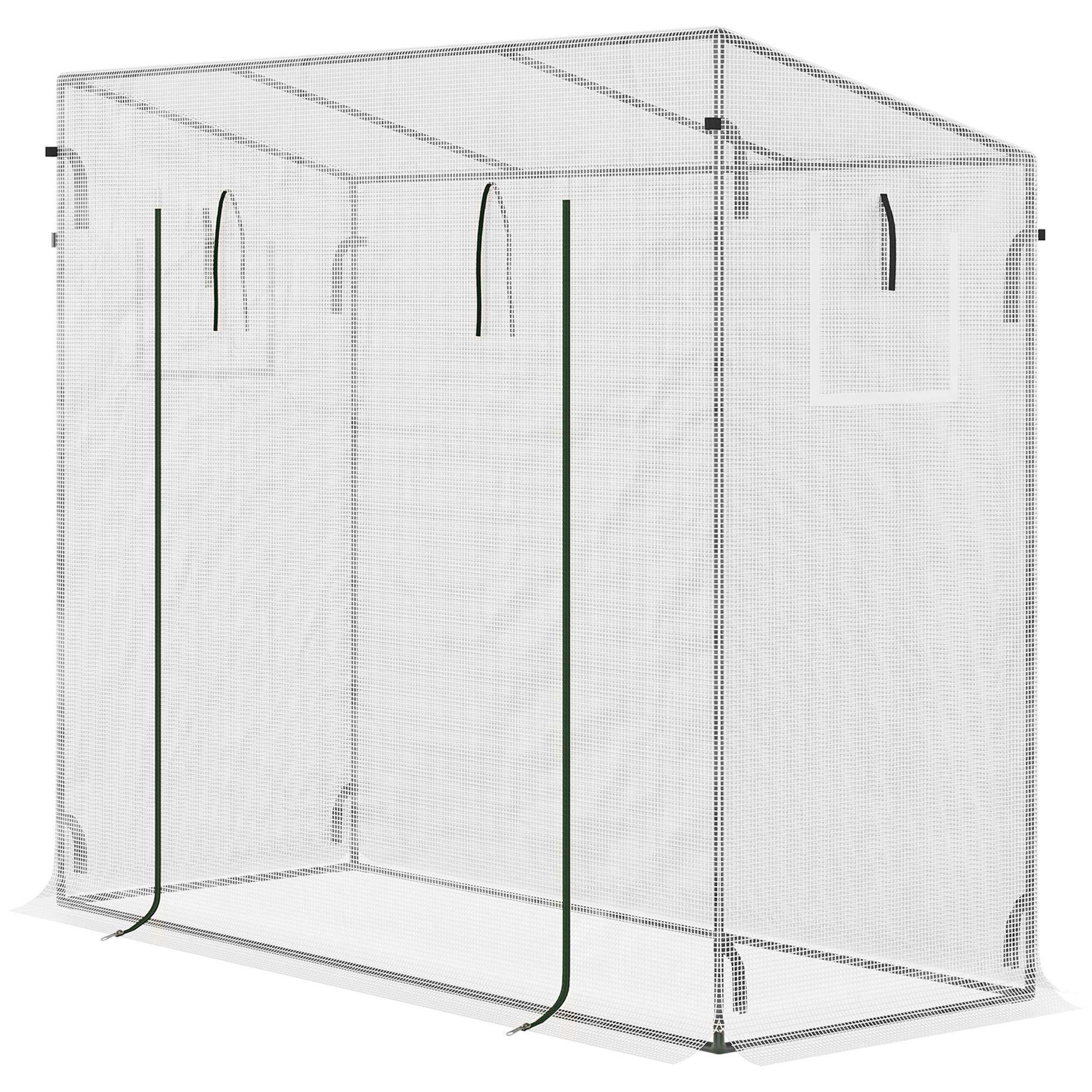 Serre de Jardin Acier pour Tomates et Fleurs avec Porte Enroulable 200x76x168 cm Blanc - ComfortXL Outdoor Living - Image 2