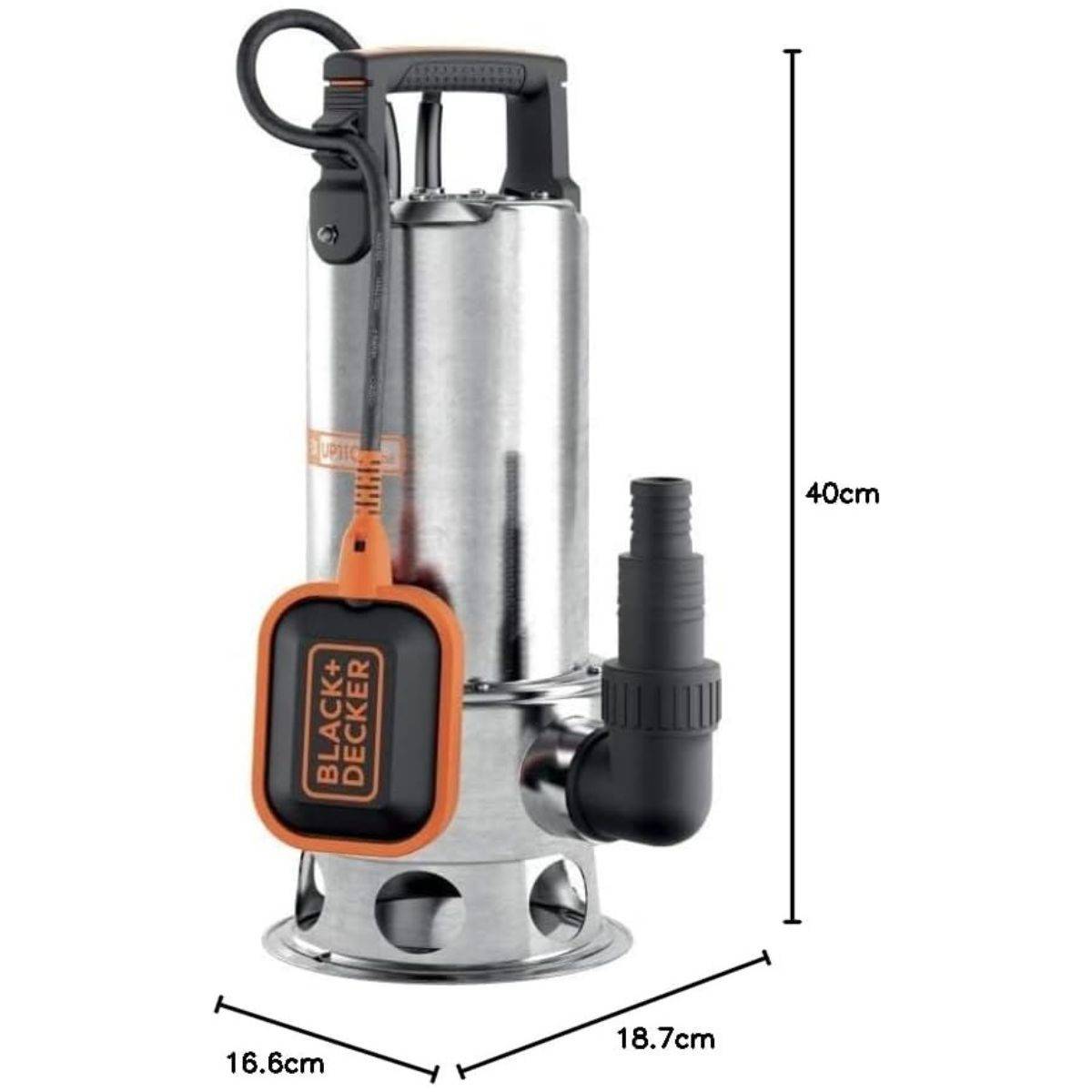 Pompe immergée Eaux Sales 1100W - Pompe à Eau Débit max 16500 l/h Élévation 10.5m Black+Decker - Image 9