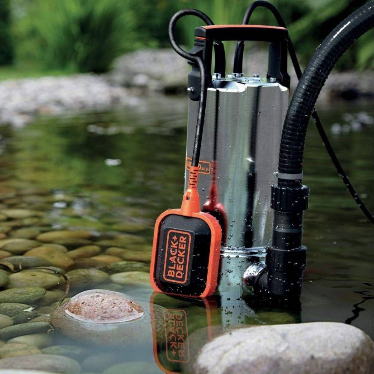 Pompe immergée Eaux Sales 1100W - Pompe à Eau Débit max 16500 l/h Élévation 10.5m Black+Decker - Image 4