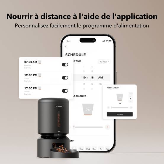 Petlibro Granary Distributeur automatique de croquettes avec caméra Noir - Image 2