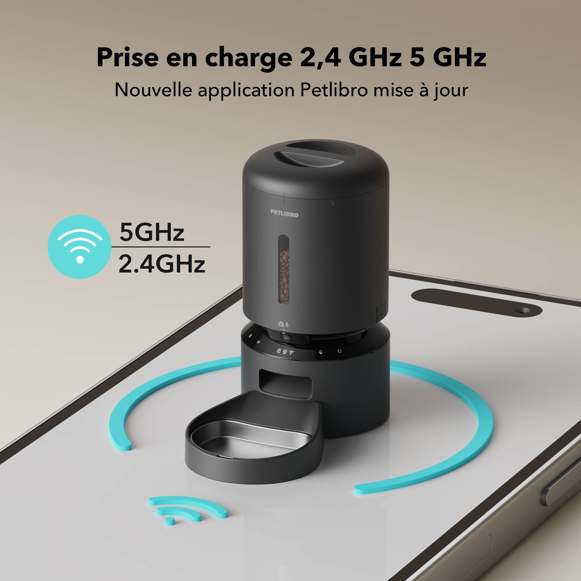 Petlibro Granary Distributeur automatique de croquettes avec caméra Noir - Image 3