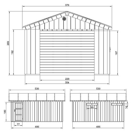 Timbela - Garage Qualité Premium 17 m² / L378xl530 cm - garage pour auto, moto, vélos, machines de jardinage - Timbela M991B-TERRA BROWN - Image 5