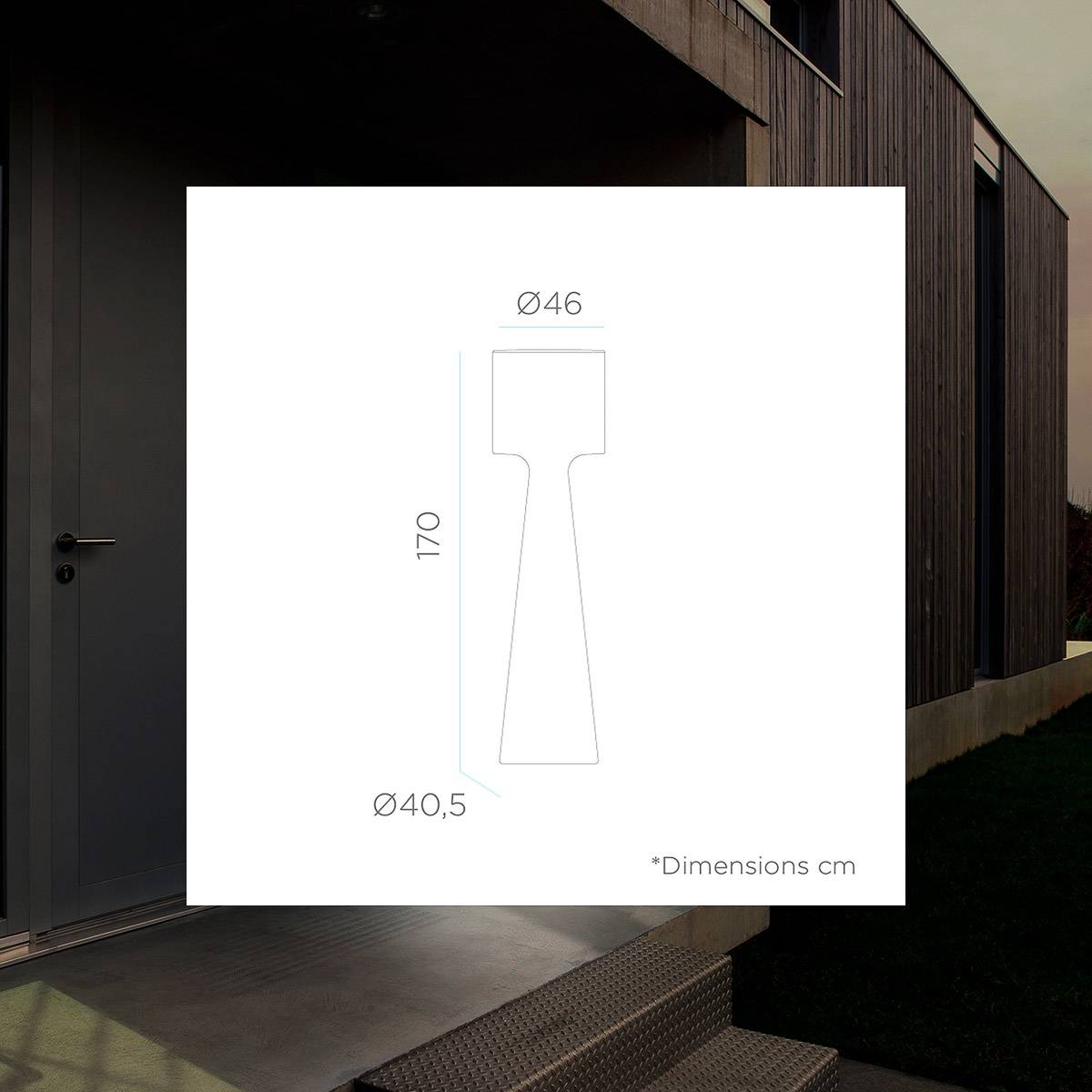 Lampadaire 170 cm de haut avec câble pour l'intérieur et l'extérieur. Lumière LED blanc chaud. GRACE - Imagen 4