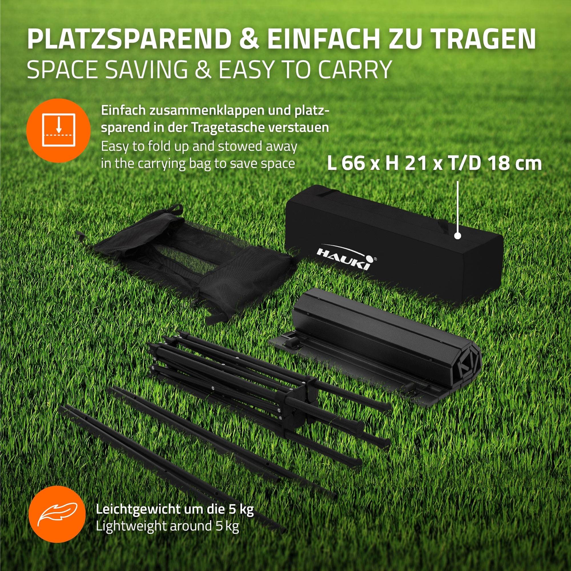 Table de Camping Pliante Noire, 118 x 55 x 64,5 cm, Plateau de Table Enroulable en Aluminium, avec Sac de Transport - Image 6