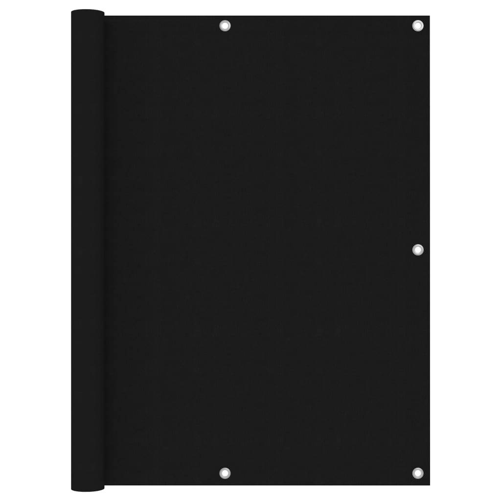 Helloshop26 - Écran de balcon brise pare vue protection confidentialité 120 x 600 cm tissu oxford noir - Imagen 1