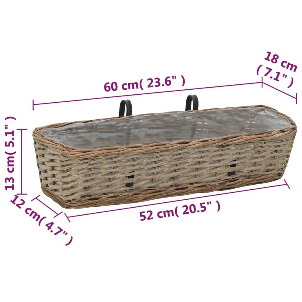 Prolenta Premium - Jardinière osier marron 60 x 18 x13 cm - Prolenta premium p325.8 - Image 6